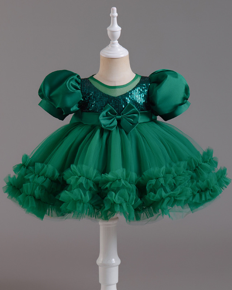โจ Sequin Sparkle Tulle Dress โ Puff Sleeves & Princess Dreams ๐