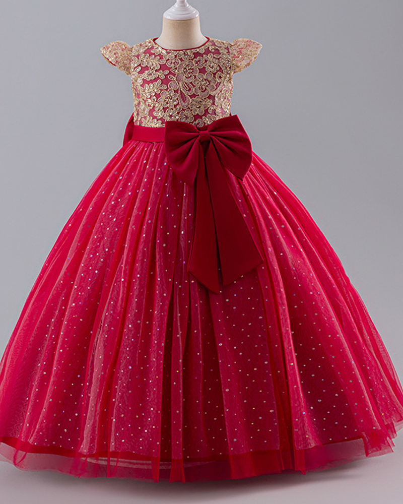 πBow-tiful Dream : Fluffy Tulle Dress with Oversized Bow for Little Princesses π