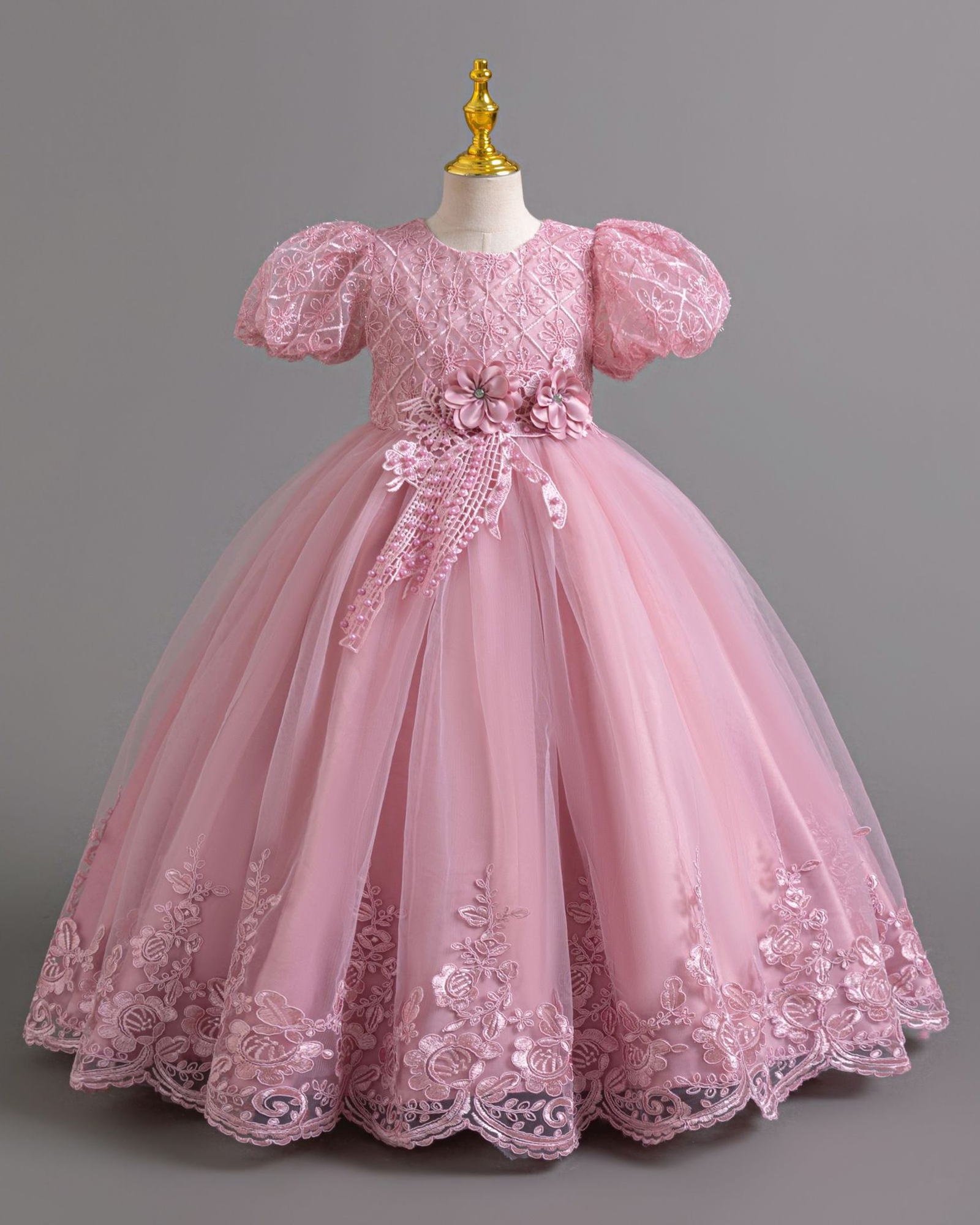 🌸Diamond Lace Flower Dress – For Little Princesses 🌸