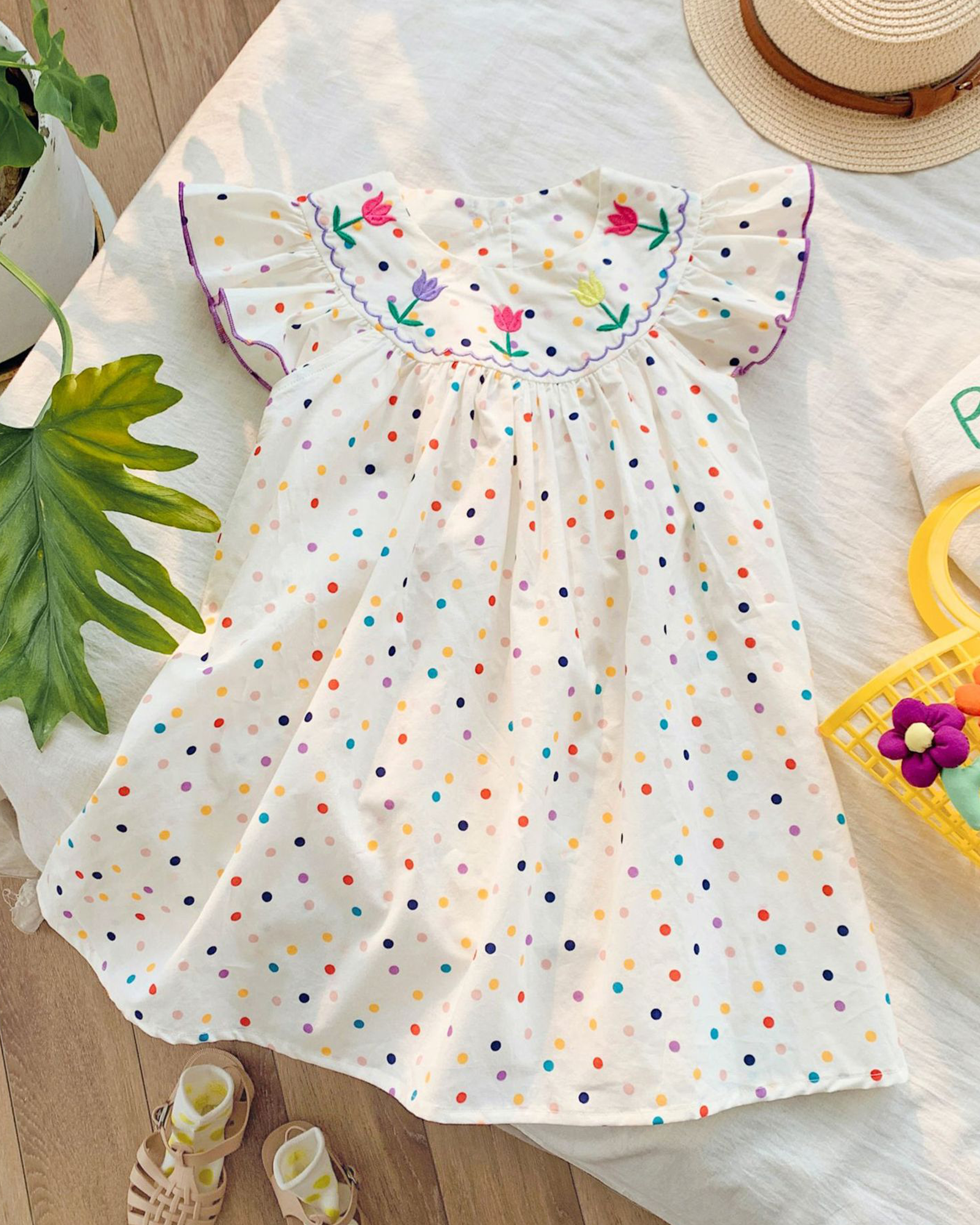 🌷 Polka Dot Tulip Dress – Sweet & Breezy✨