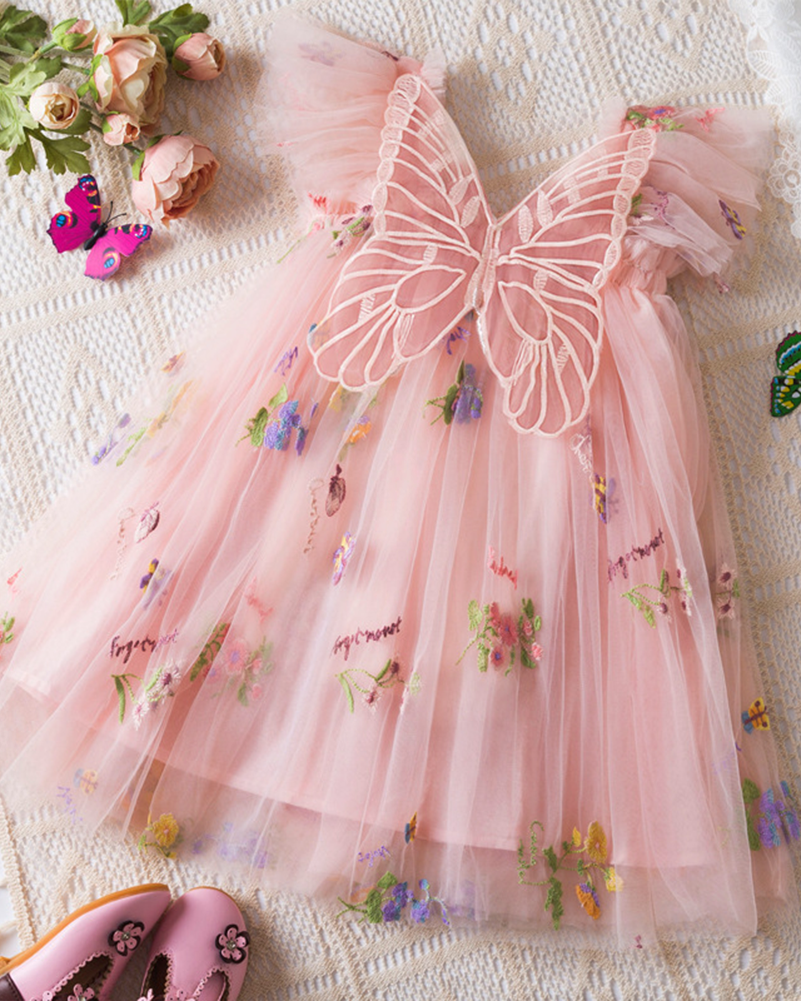 🌷Floral Butterfly Tulle Dress – Everyday Magic & Birthday Elegance ✨