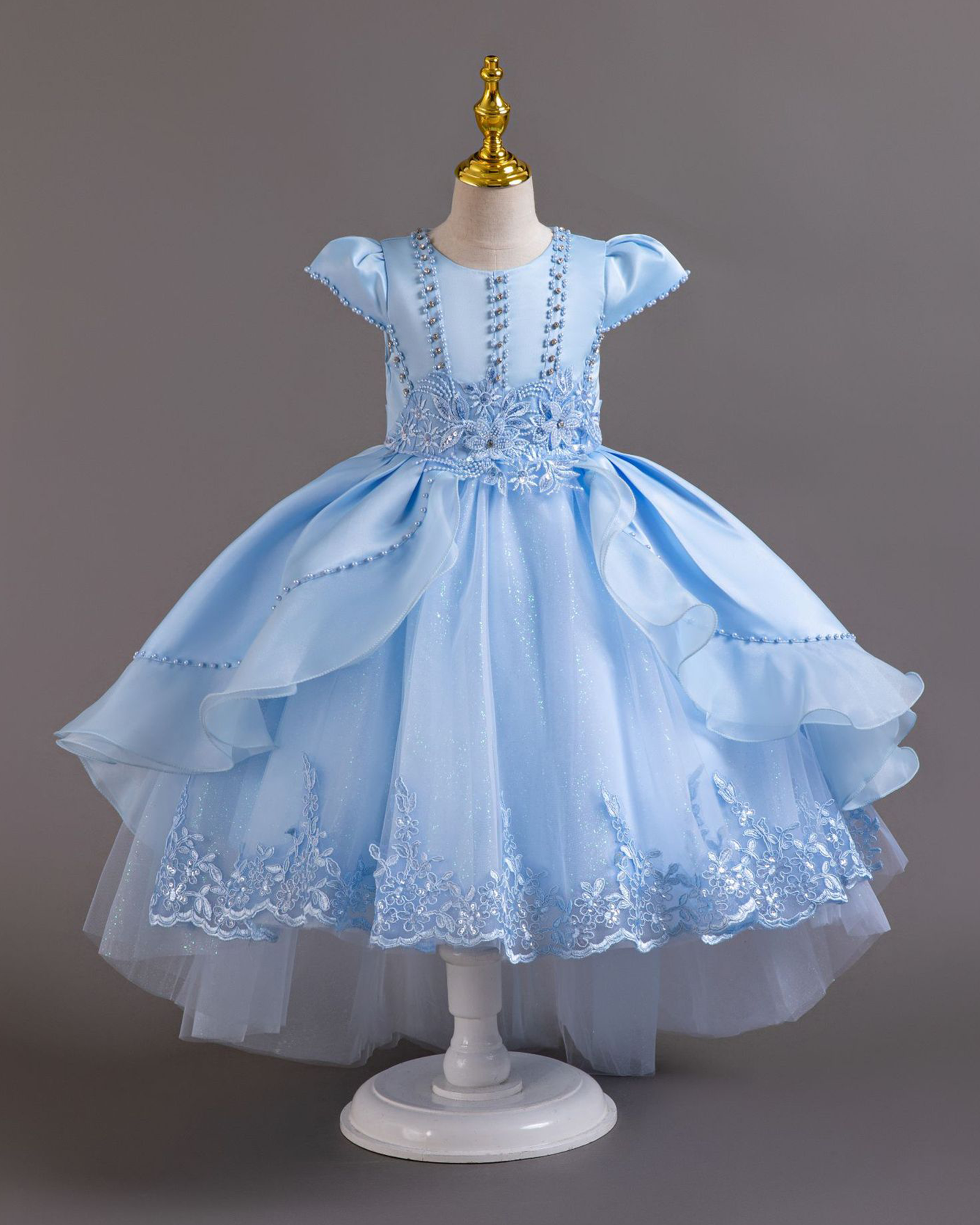 🌸Cascading Tulle Garden Dress – Lace & Blooms 🌸