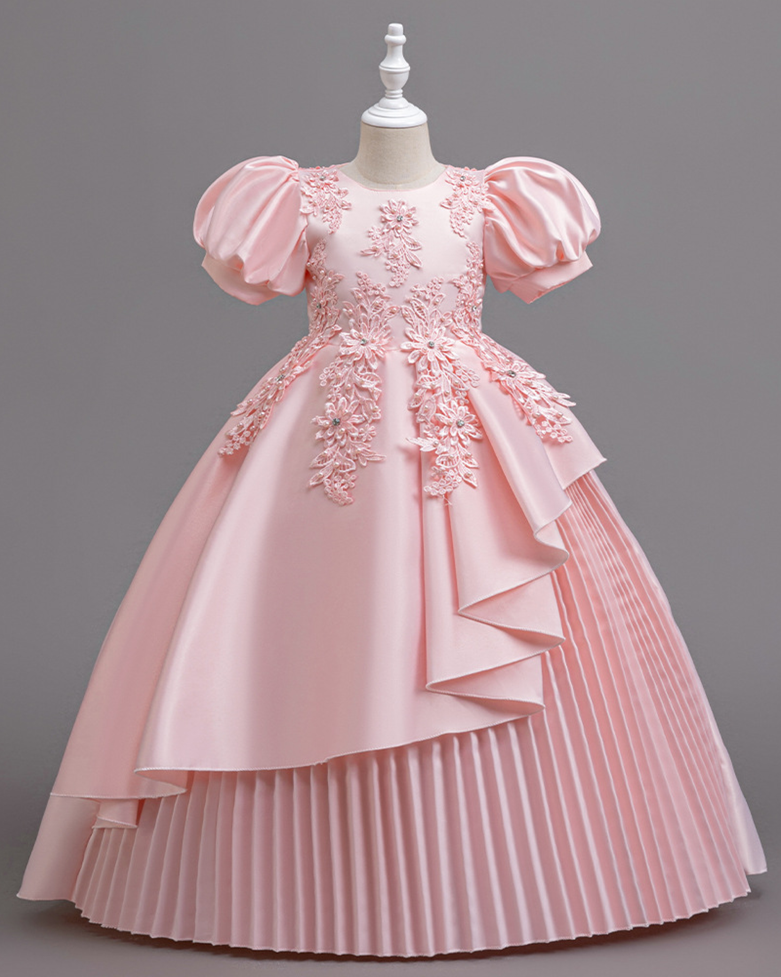 🌹Satin Embroidered Dress – Tiered Ruffle Elegance 🌹