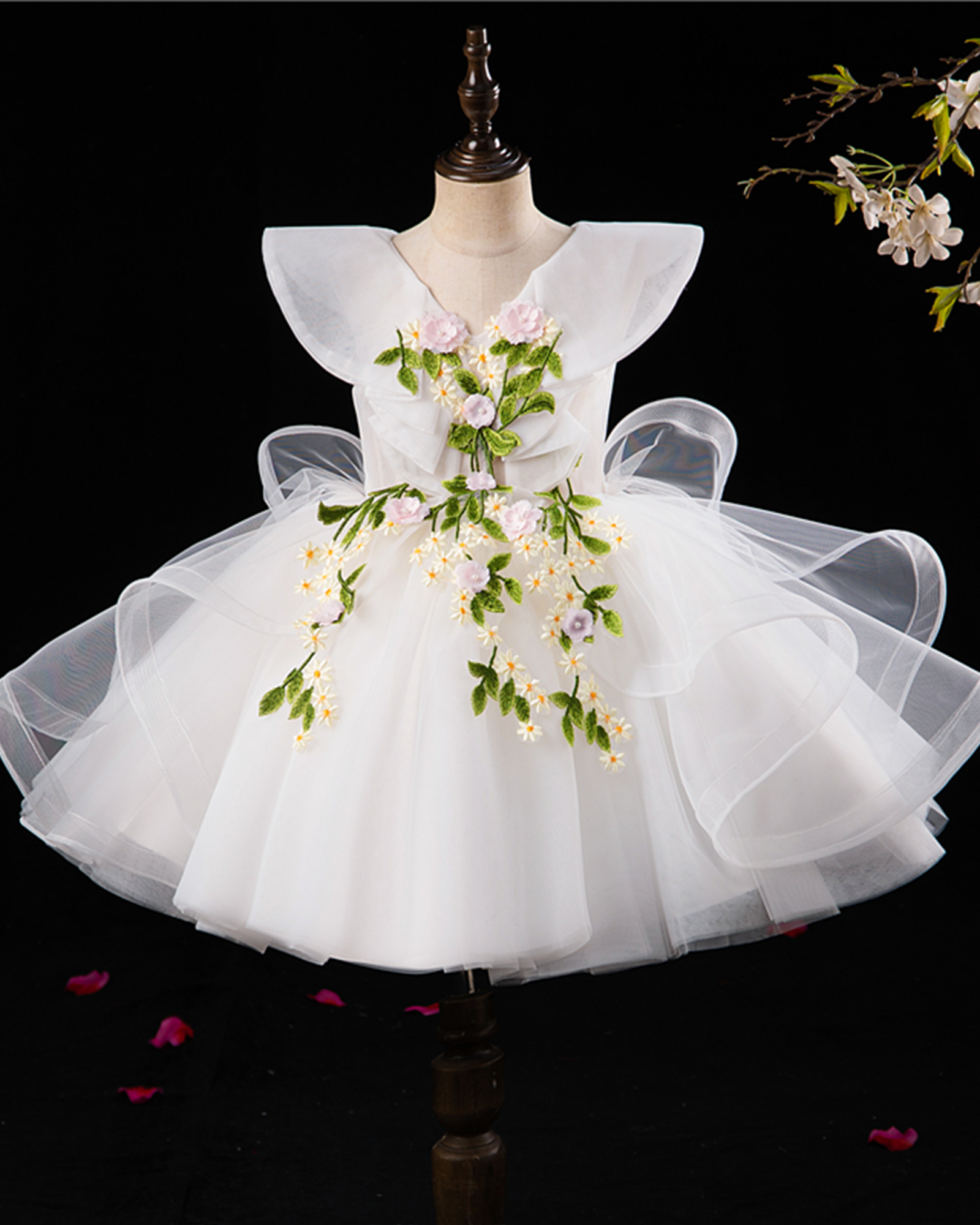 🔥BESTSELLER🔥 Floral Fairy Princess Dress – Whimsical Blooms & Ethereal Tulle ✨