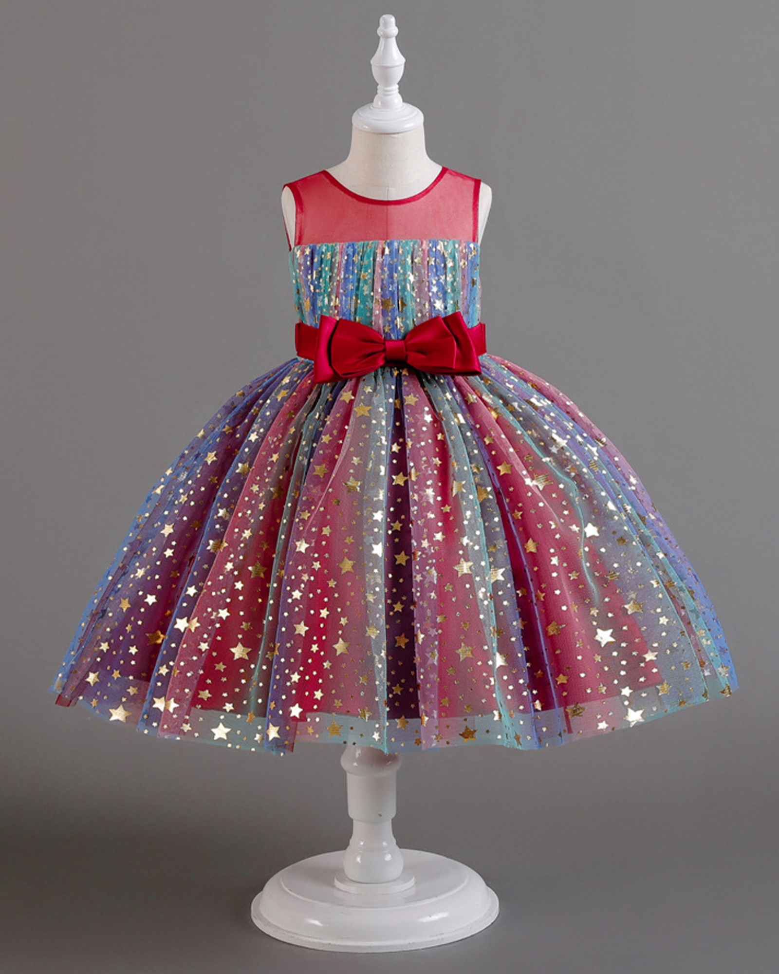 🌈Rainbow Star Ballerina Dress – Glow Magic 🌟