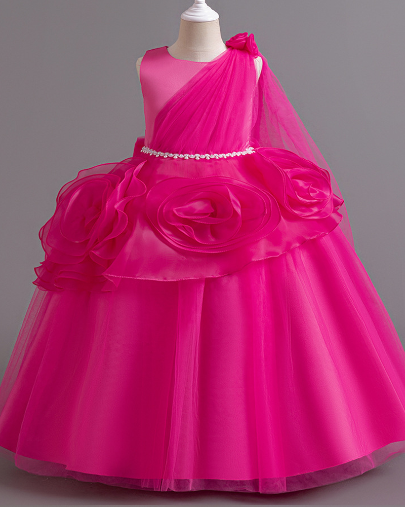 🌹Rose Tulle Gown – Enchanted Elegance🌸