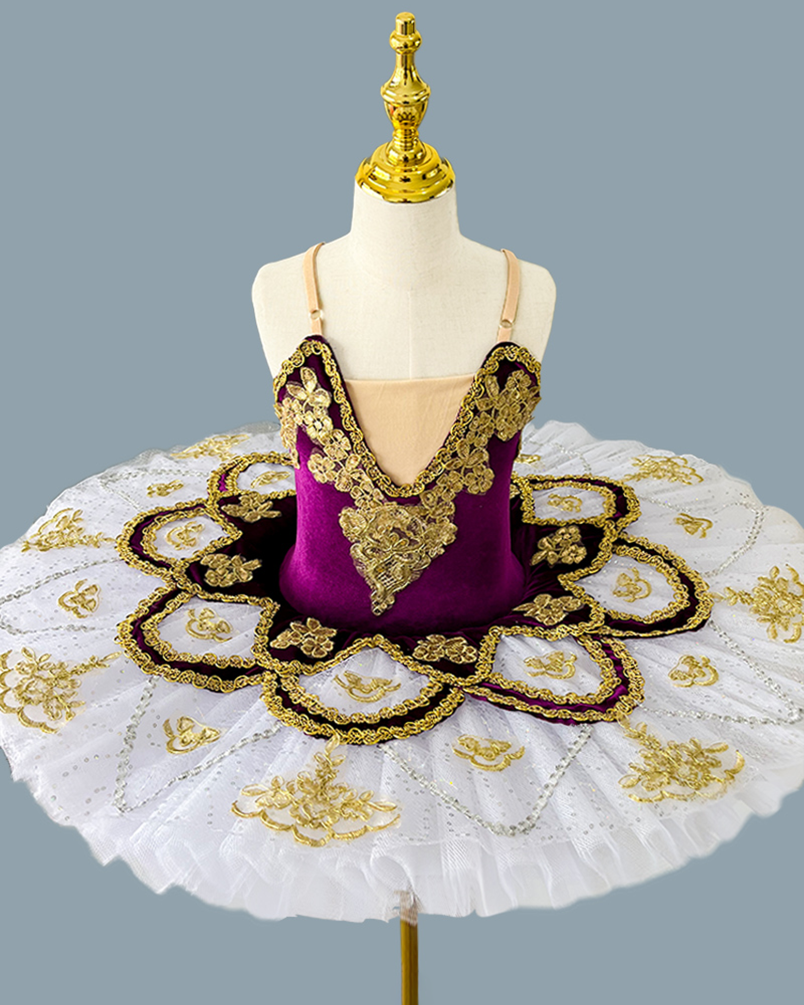 π Swan Tutu Dress β Gold-Embroidered Elegance π