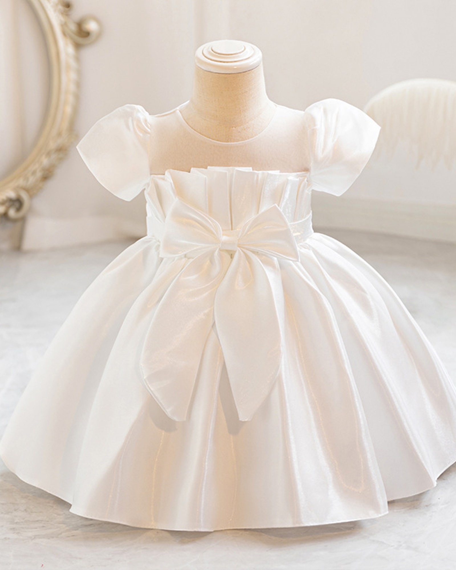 🌹Satin Pleated Dress – Bow Belt Elegance 🌹
