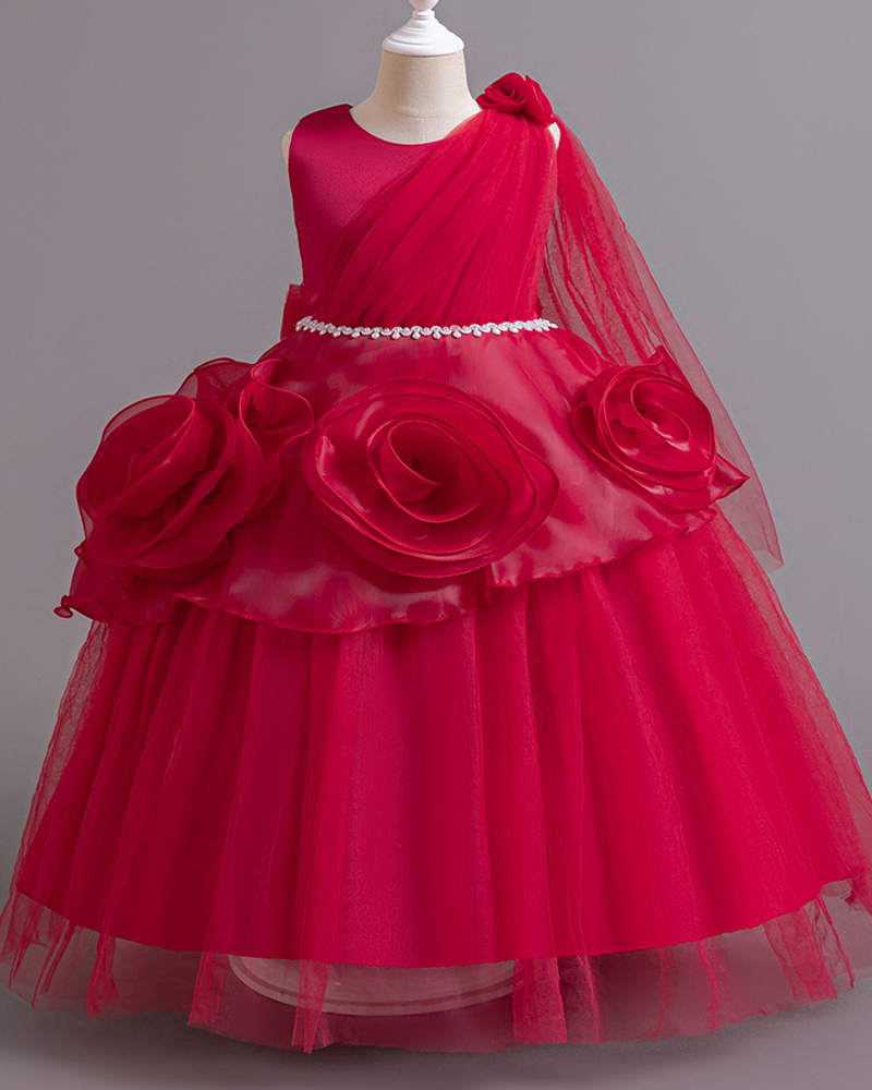 🌹Rose Tulle Gown – Enchanted Elegance🌸