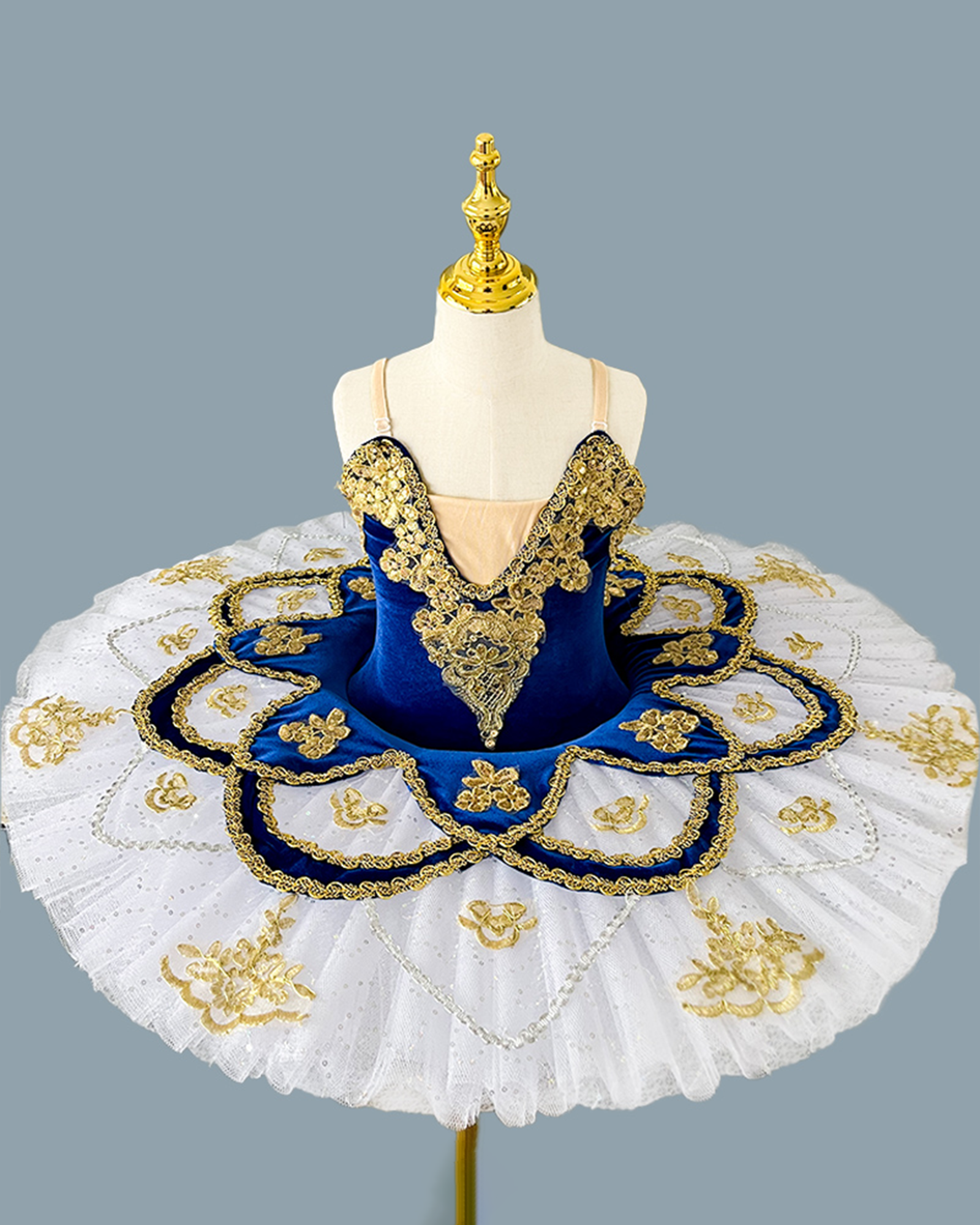 π Swan Tutu Dress β Gold-Embroidered Elegance π