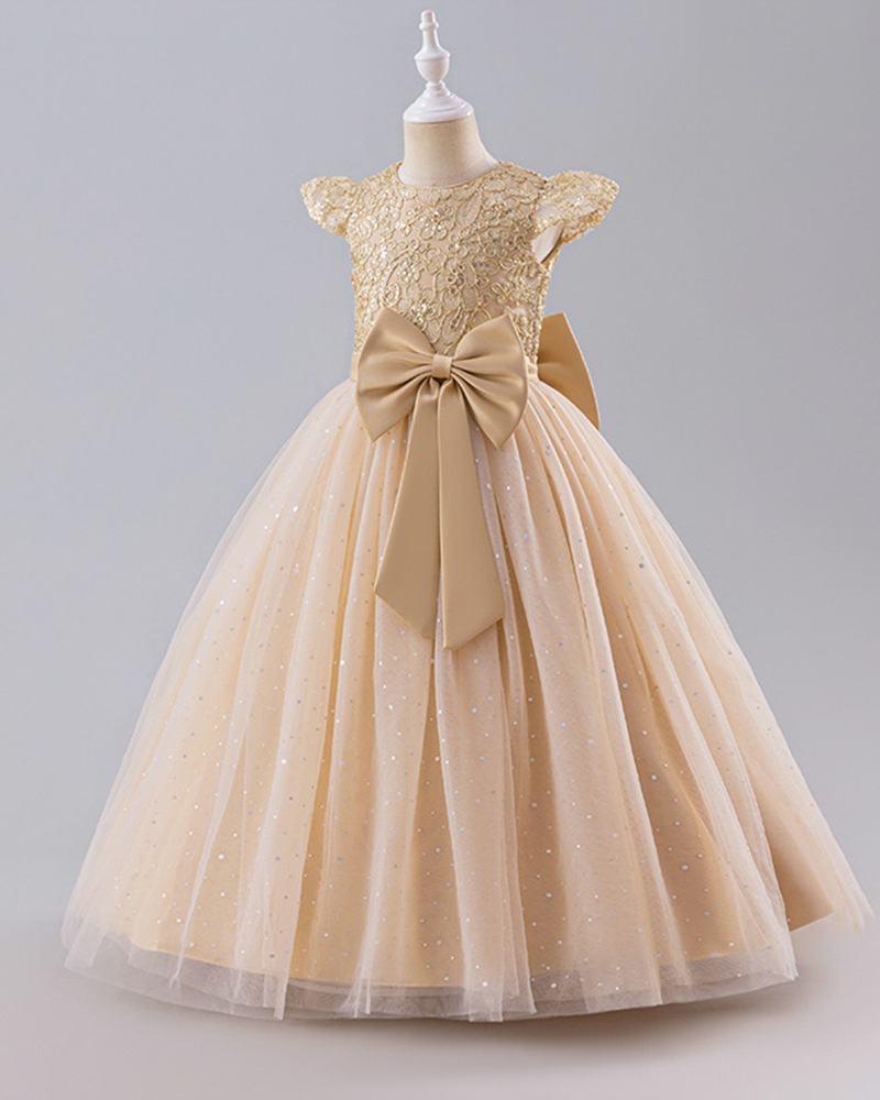 πBow-tiful Dream : Fluffy Tulle Dress with Oversized Bow for Little Princesses π