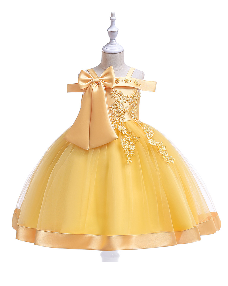 ✨Sweetheart Sparkle : Strapless Beaded Flower Girl Dress with Bow Details 🌸