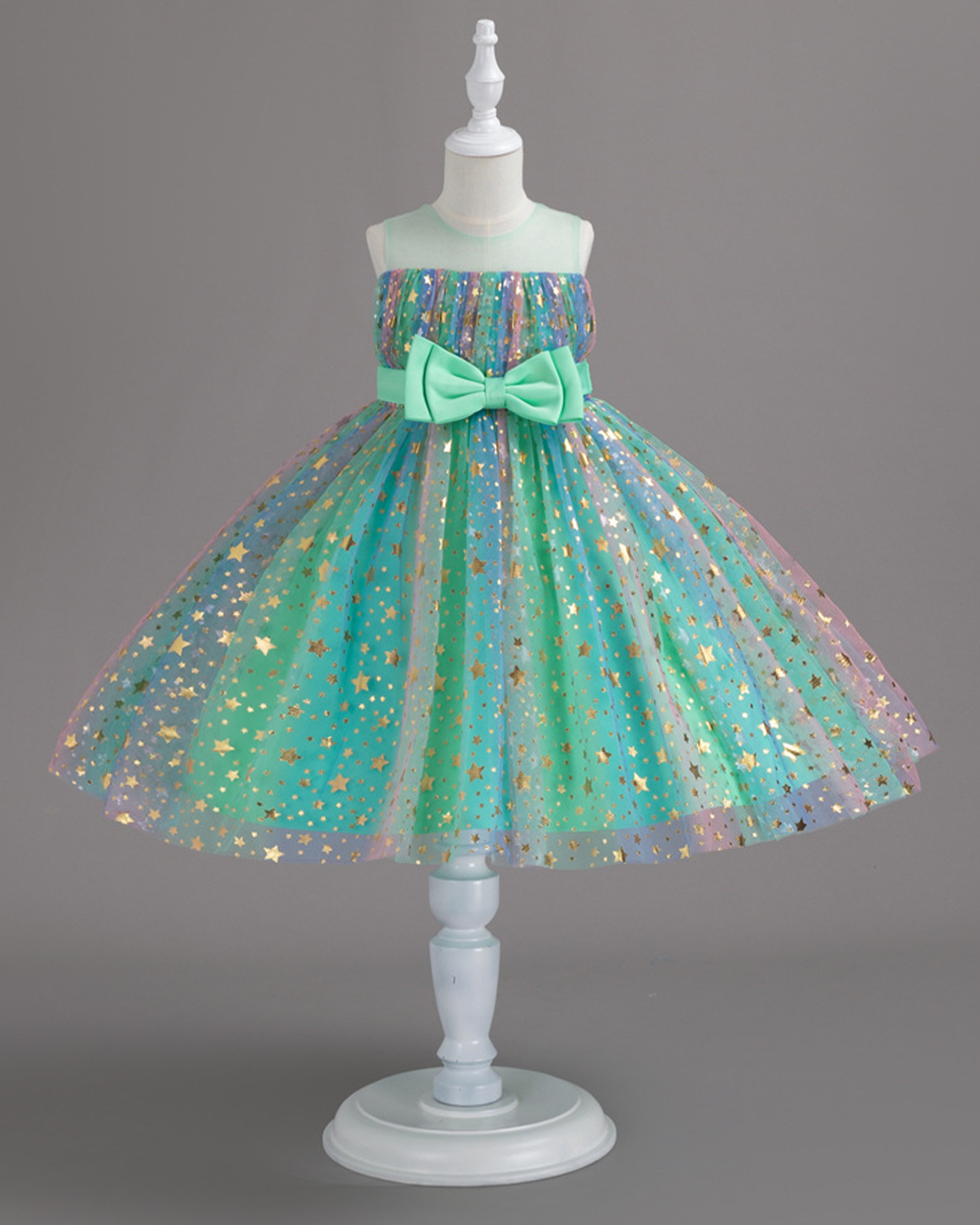 🌈Rainbow Star Ballerina Dress – Glow Magic 🌟