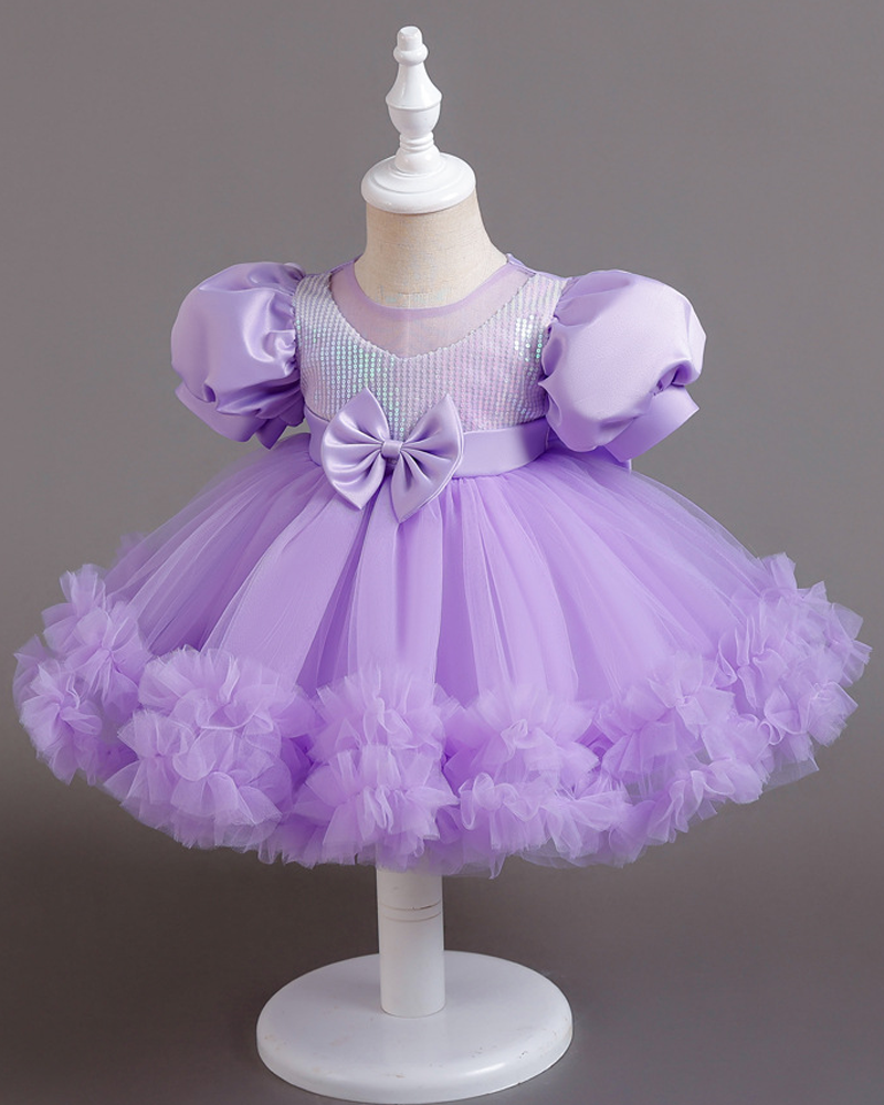 โจ Sequin Sparkle Tulle Dress โ Puff Sleeves & Princess Dreams ๐