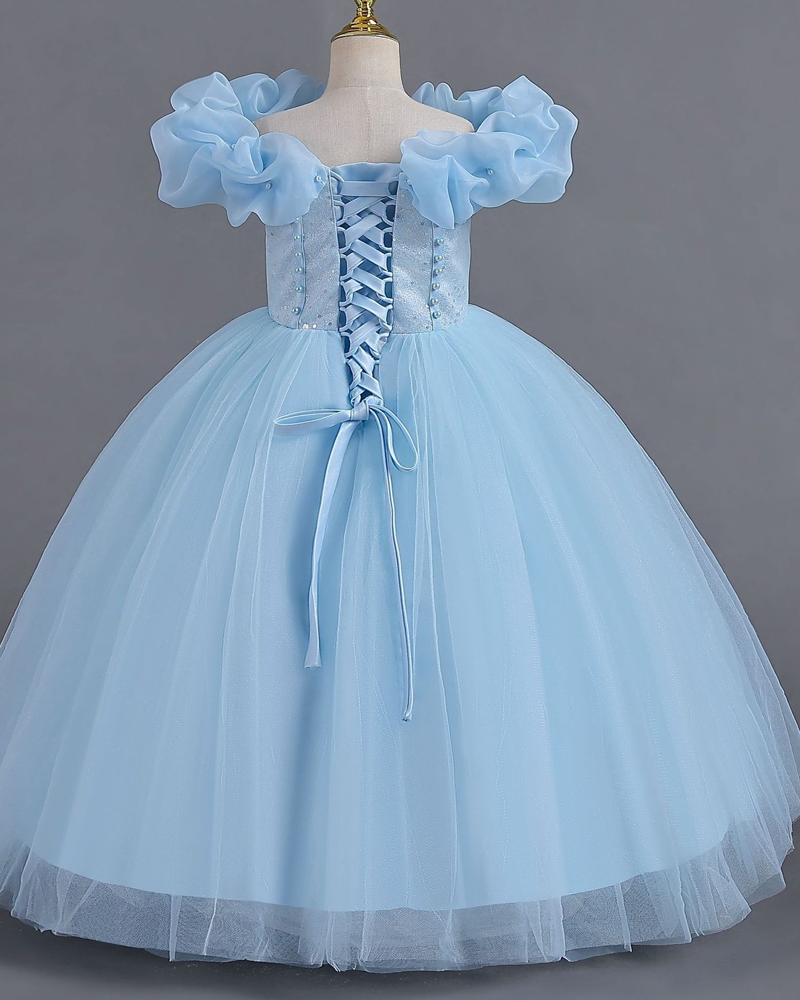 ๐ Off-Shoulder Bow Tie Princess Dress โ For Twirls & Fairy Dreams โจ