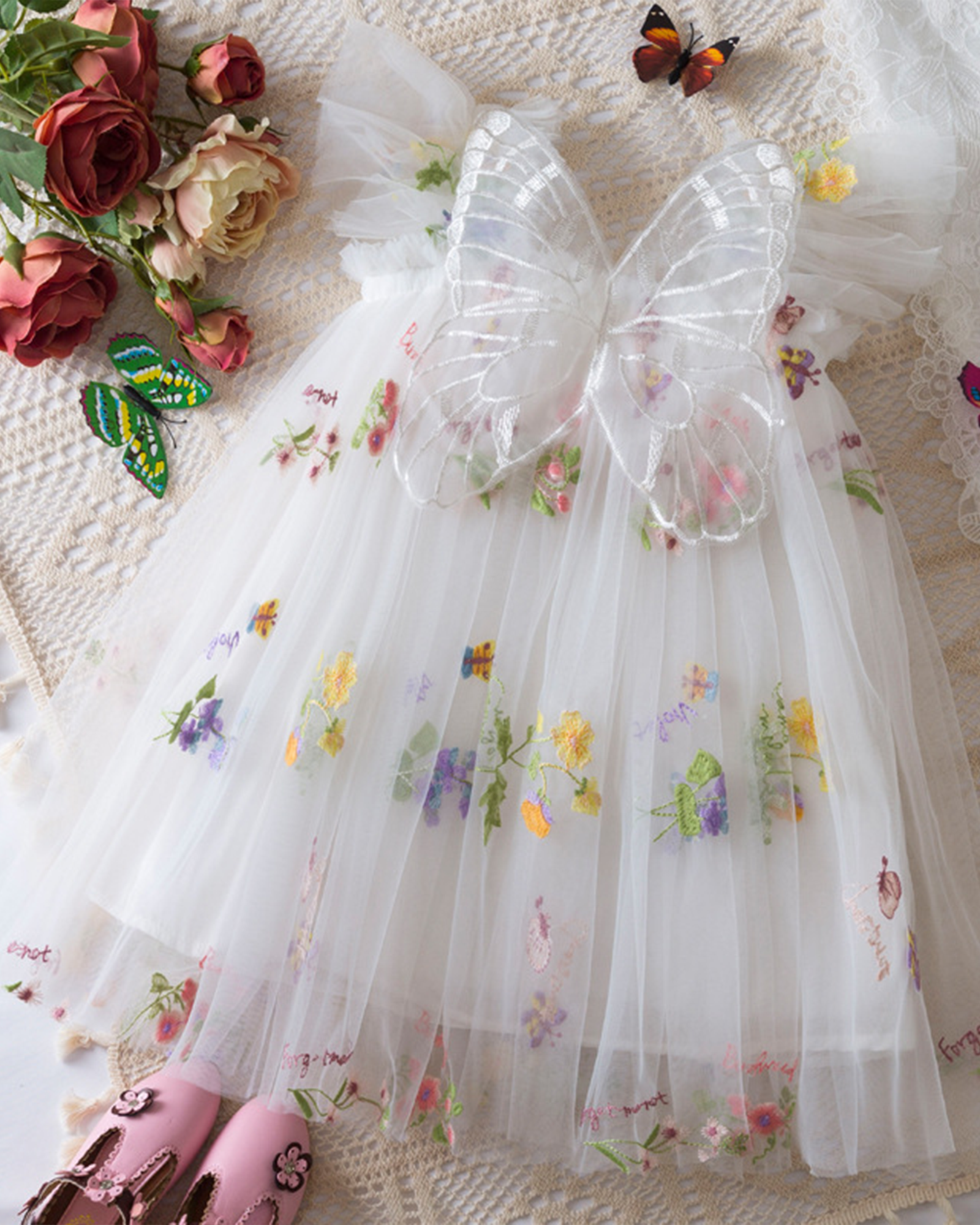🌷Floral Butterfly Tulle Dress – Everyday Magic & Birthday Elegance ✨