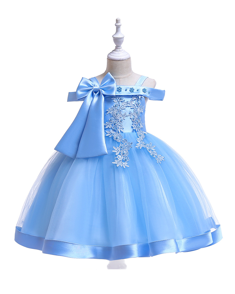 ✨Sweetheart Sparkle : Strapless Beaded Flower Girl Dress with Bow Details 🌸