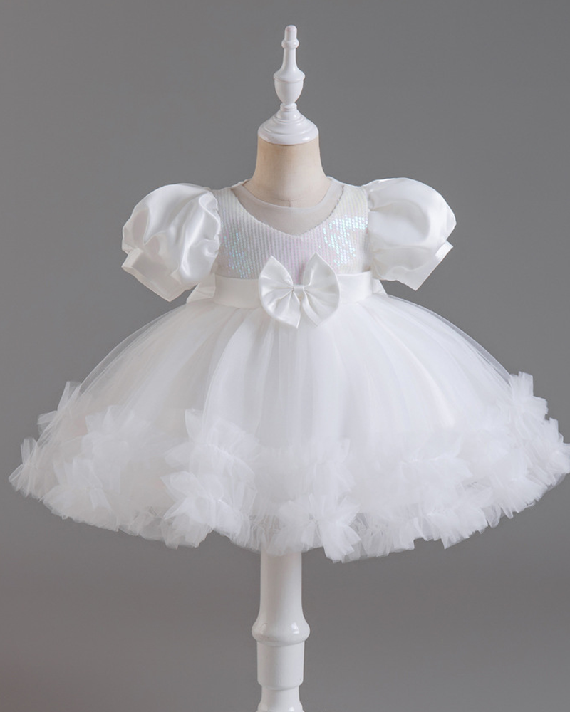 โจ Sequin Sparkle Tulle Dress โ Puff Sleeves & Princess Dreams ๐