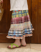 🌈 Rainbow Patchwork" Tiered Skirt – Playful & Vibrant!🌈