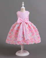 🌹Sparkling Rose Princess Dress – Sequin Bodice & Dramatic Bow ✨