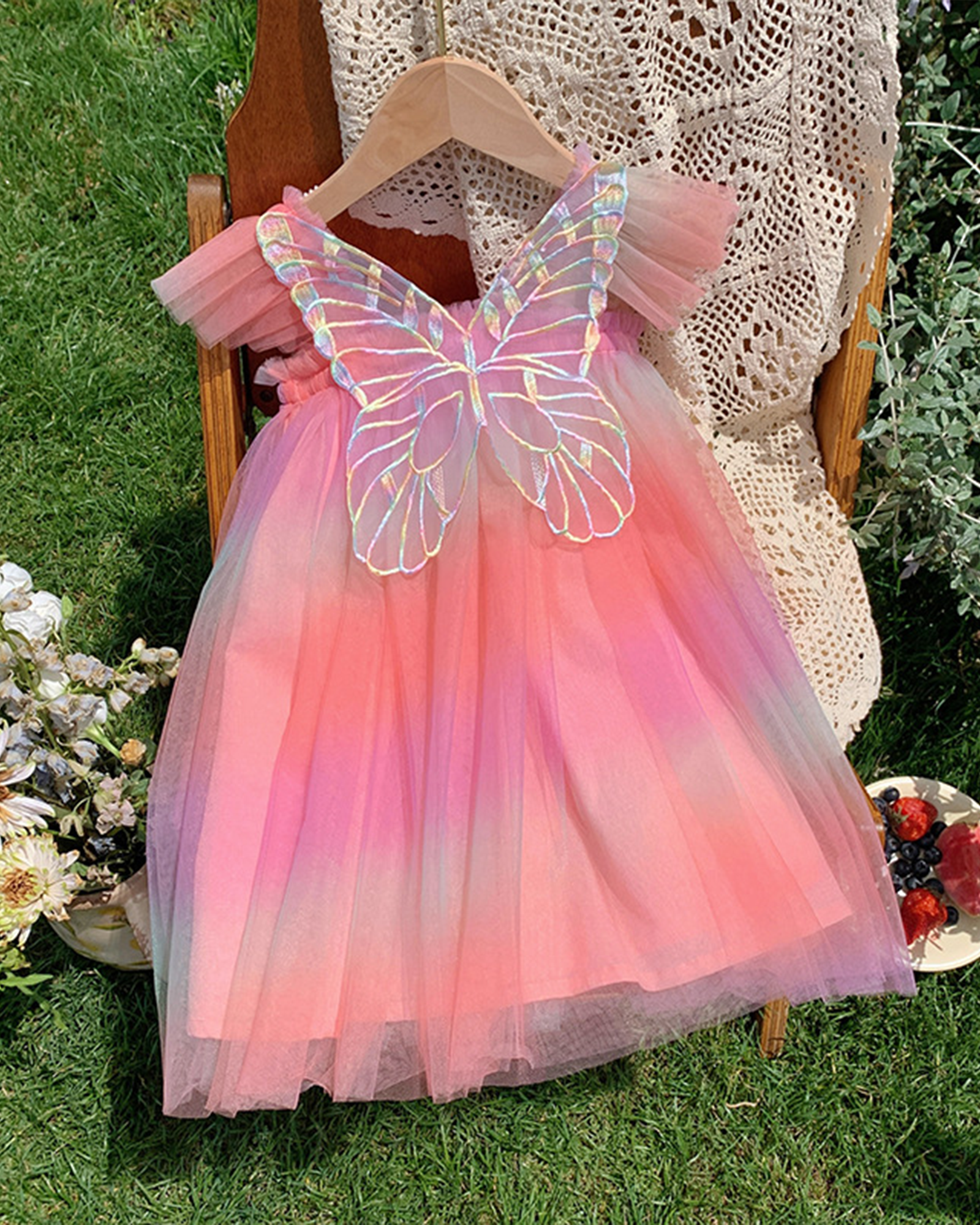 🌸 Sleeveless Tulle Dress – Statement Back Bow 🌸
