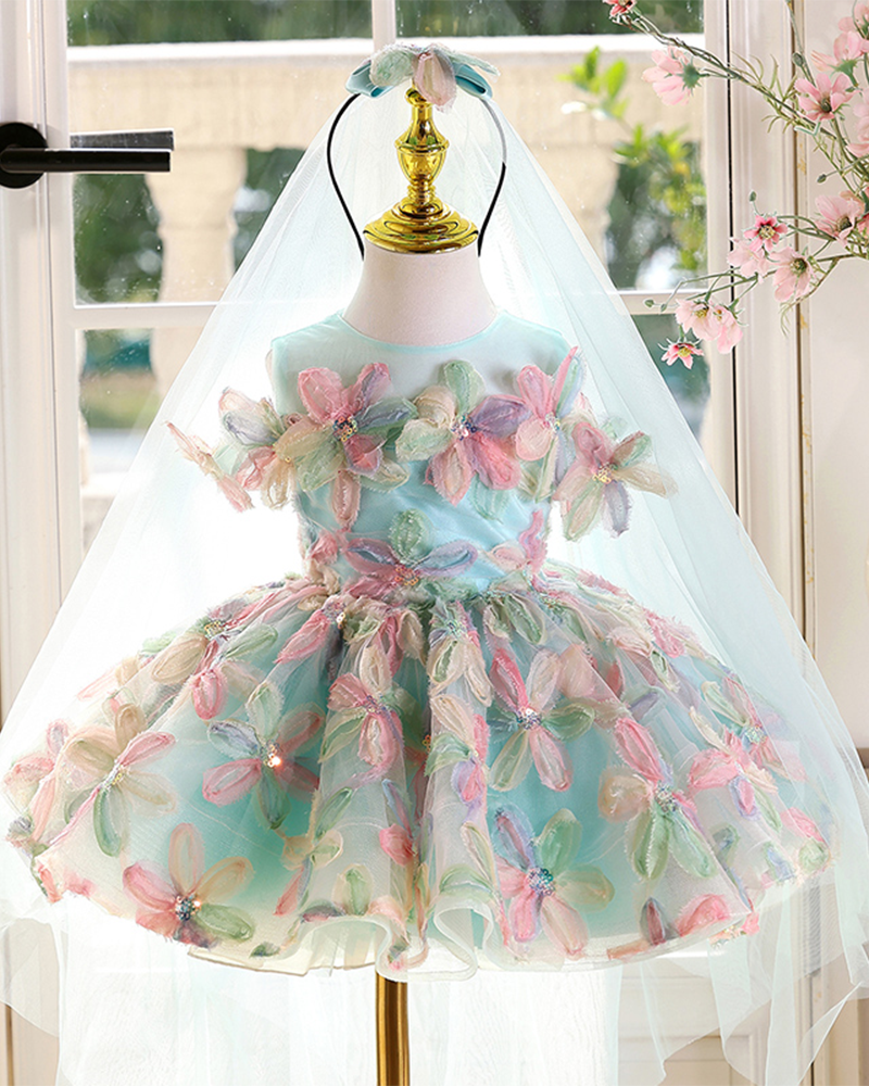 🌸Peppermint Garden" 3D Floral Dress – Where Fresh Meets Fancy🌸