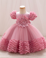 🌺Floral Cascade: 3D Bloom Gown with Wave-Seam Skirt for Showstopping Glamour" ✨