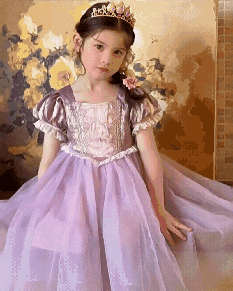 🌸Lilac Whisper" Flower Fairy Dress – Vintage Charm Meets Ethereal Grace🌸