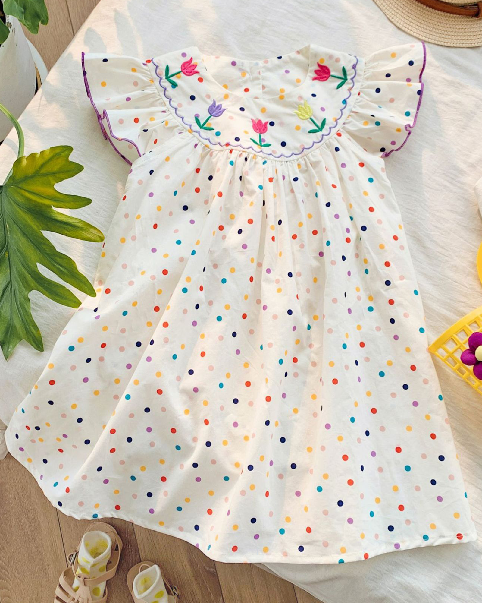 🌷 Polka Dot Tulip Dress – Sweet & Breezy✨