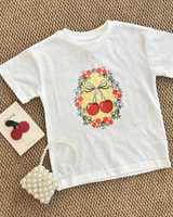 🍒 Vintage Cherry Print Cotton Tee – Sweet, Fresh & Summer-Ready ✨
