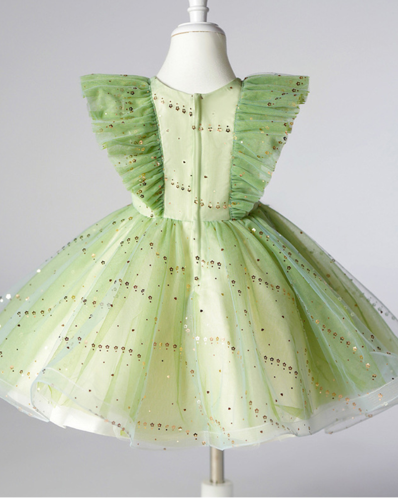 🌟 Enchanted Garden Princess Dress – 3D Flowers, Stars & Twirling Magic ✨