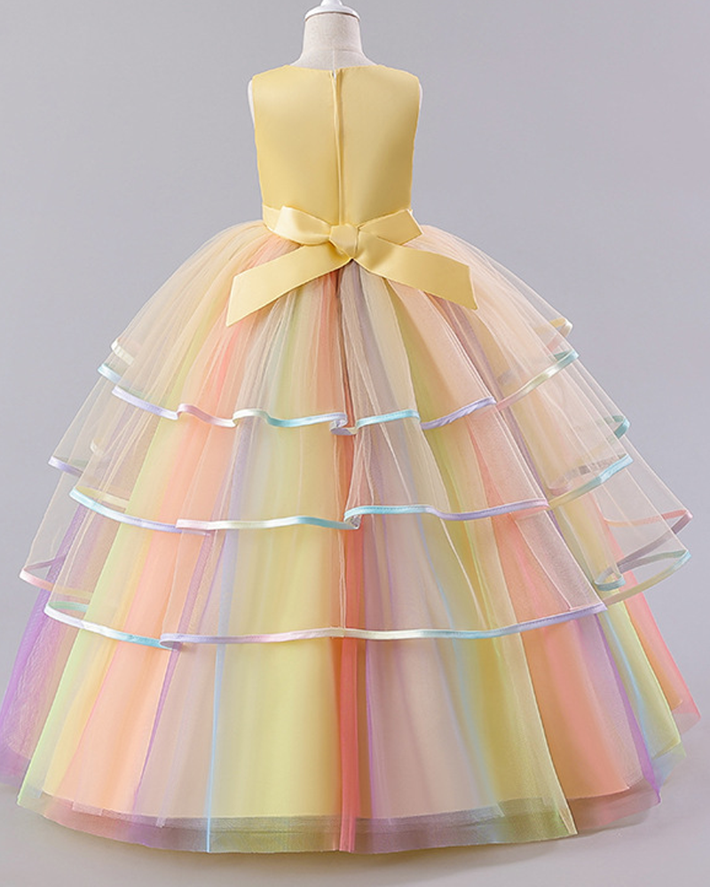 🐰Bunny Bliss : Colorful Gradient Tulle Dress for Little Princesses ✨