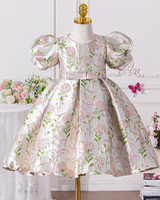 🌸 Jacquard Floral Embroidered Princess Dress – French Charm in Every Thread ✨