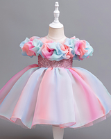 ☁️Cotton Candy Dream: Puffy Pastel Cloud Dress with Fluffy Layers🌈