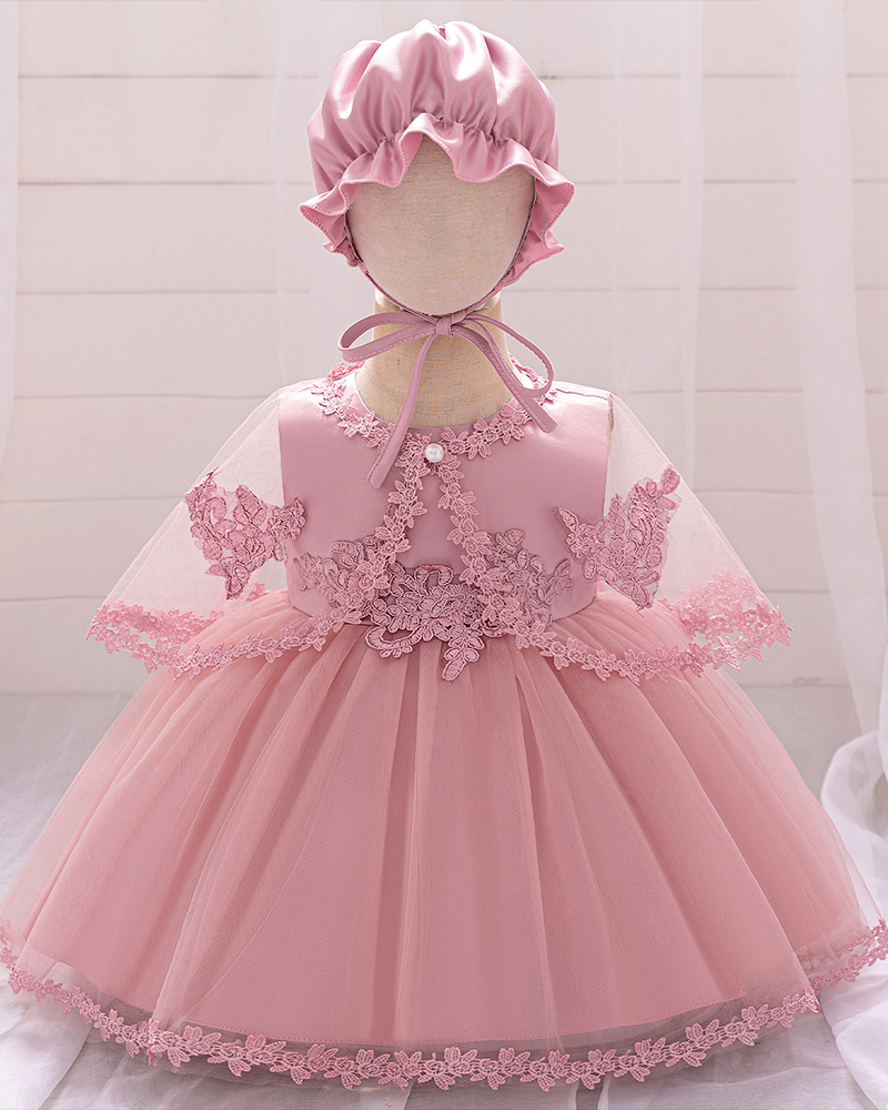 🌹Lace layering: Birthday dress, flowing chiffon dress with detachable transparent cape✨
