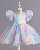 🌈 Ombre Puff Sleeve A-Line Dress – Light as Air, Bright as Joy ✨