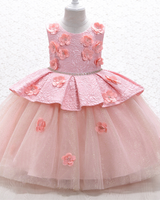 🌷Textured Tulle Princess Dress – Double-Layer Elegance with Floral Charm ✨