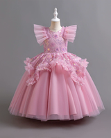 🌺Secret Garden: Tiered Tulle Dress with Unexpected 3D Floral Accents 💫
