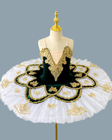 🌟 Swan Tutu Dress – Gold-Embroidered Elegance 🌟