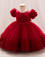 🌺Floral Cascade: 3D Bloom Gown with Wave-Seam Skirt for Showstopping Glamour" ✨