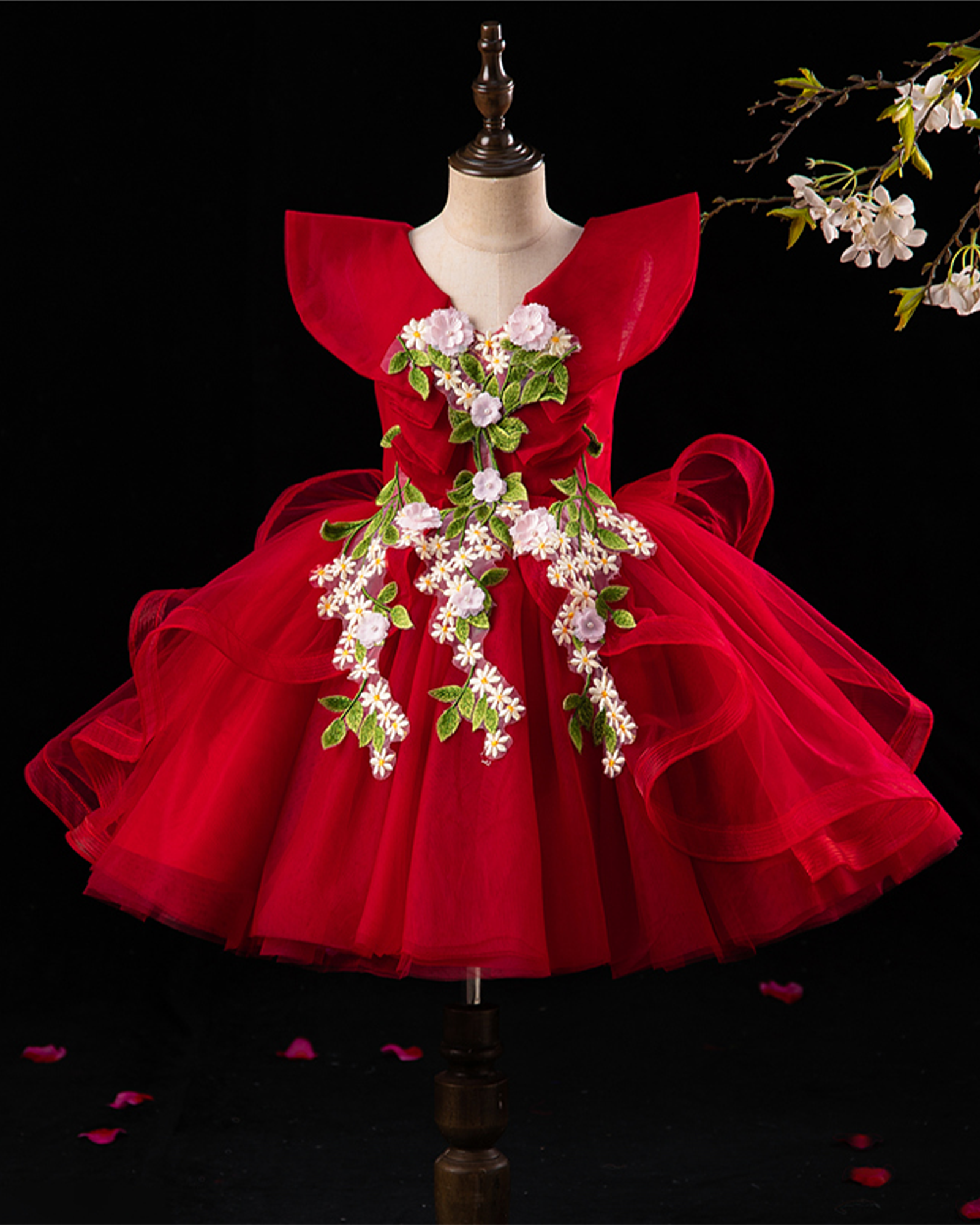 🔥BESTSELLER🔥 Floral Fairy Princess Dress – Whimsical Blooms & Ethereal Tulle ✨