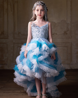 🌊Azure Sonata" Couture Dress – A Symphony in Silk & Tulle🌊