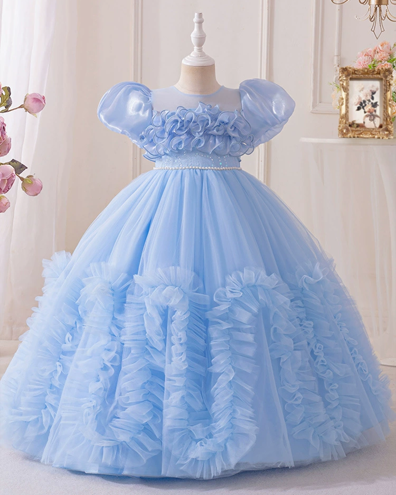 💎 Pearl Sleeve Ballerina Dress – For School & Beyond 🌸