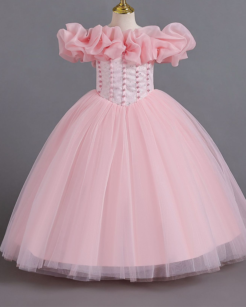 👑 Off-Shoulder Bow Tie Princess Dress – For Twirls & Fairy Dreams ✨