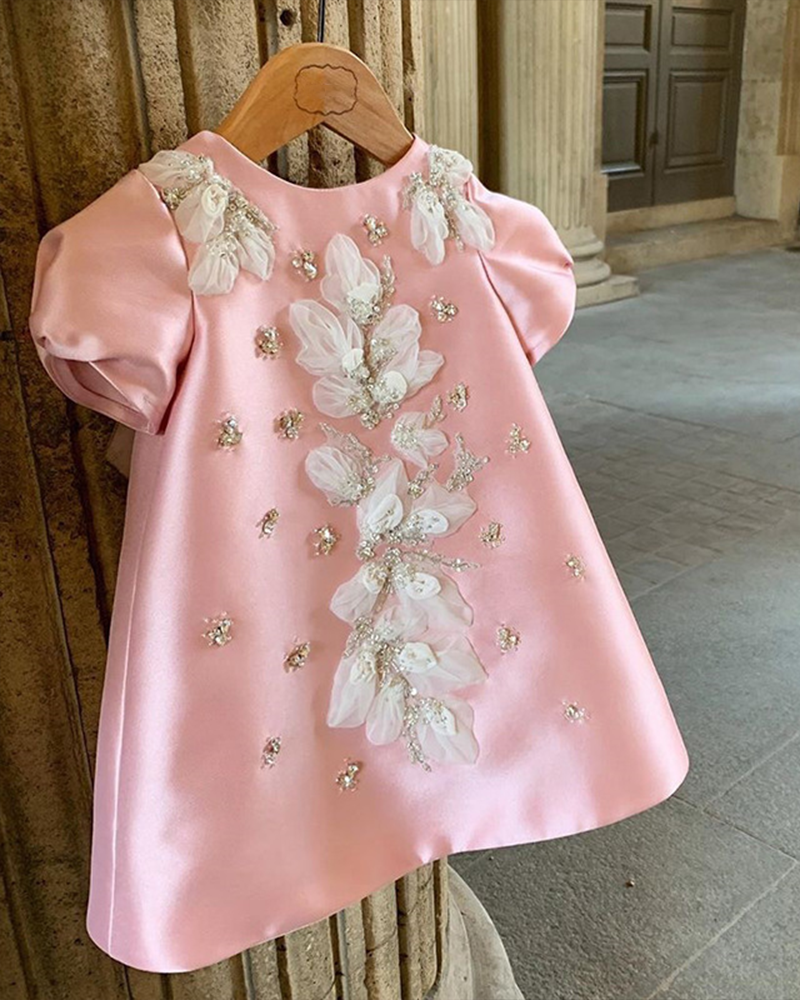 ✨Pearl Blossom" A-Line Dress – Timeless Radiance✨