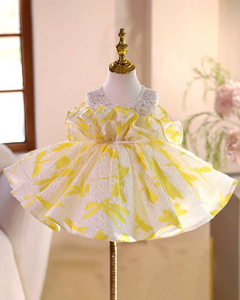 🎇Radiant Ruffle: High-Shine Sequined Dress with Dramatic Hoop Skirt💫