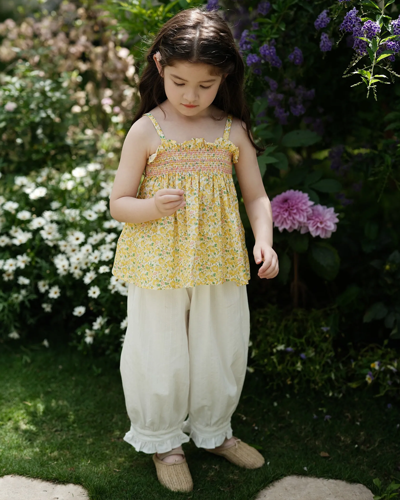 🍯 French Bloom Camisole – In Okra Yellow Whispers 🌼