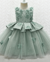 🌷Textured Tulle Princess Dress – Double-Layer Elegance with Floral Charm ✨