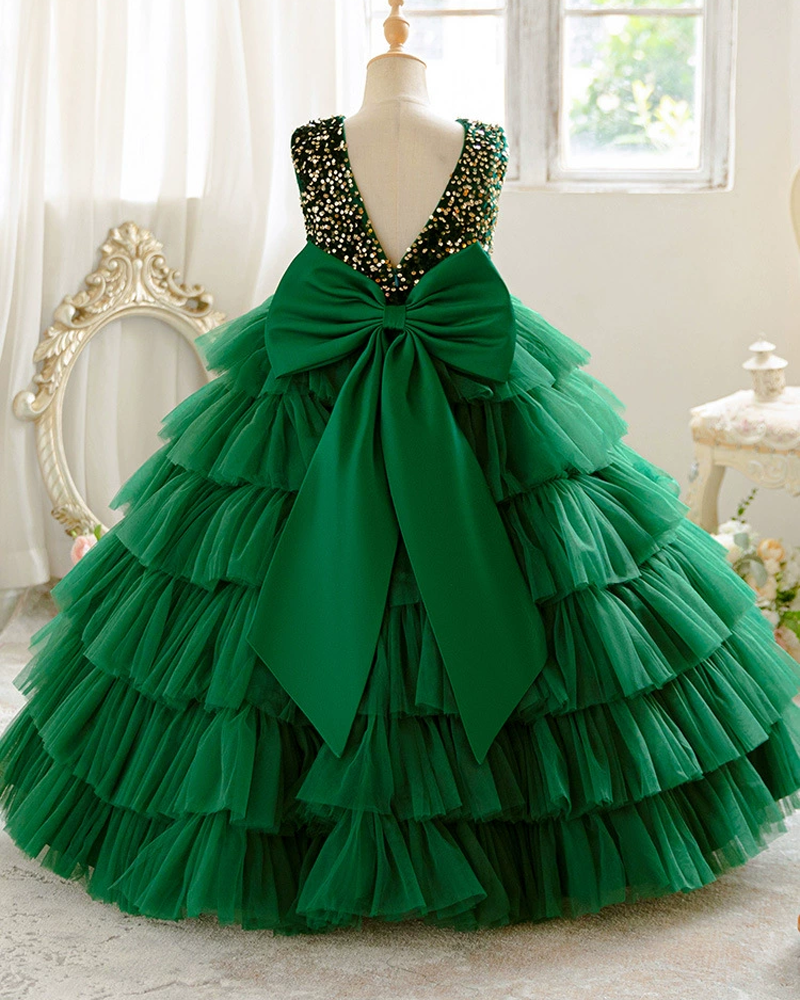 ✨ Sparkle & Tulle Dream Dress – Shimmering Bodice with Grand Bow Ballet ✨