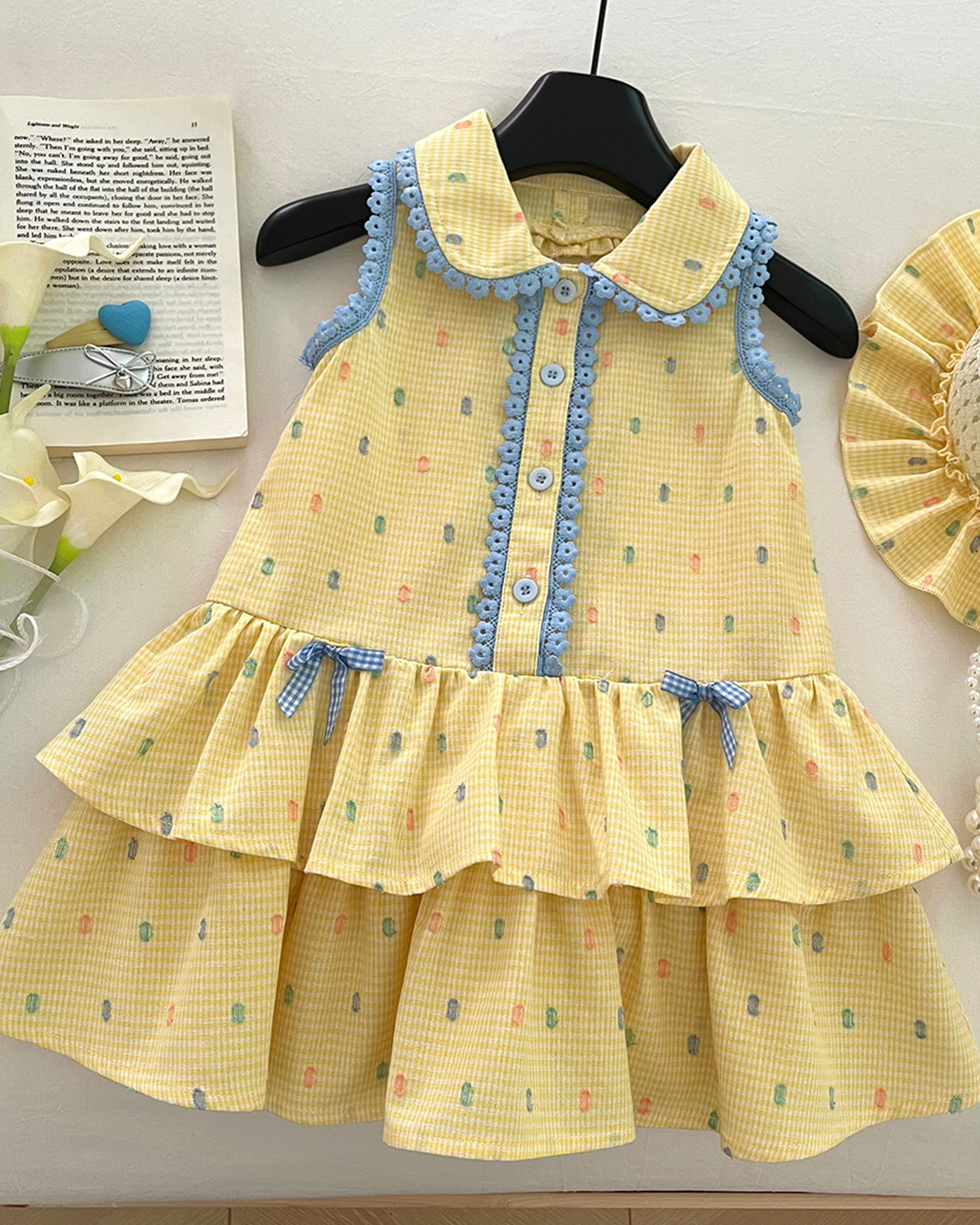 🌟 Gingham Dot Dress – Sunny & Sweet 🌟